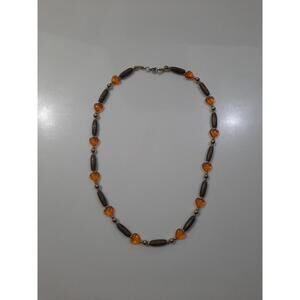 Vintage Orange & Brown Women's‎ Faux Fashion Necklace